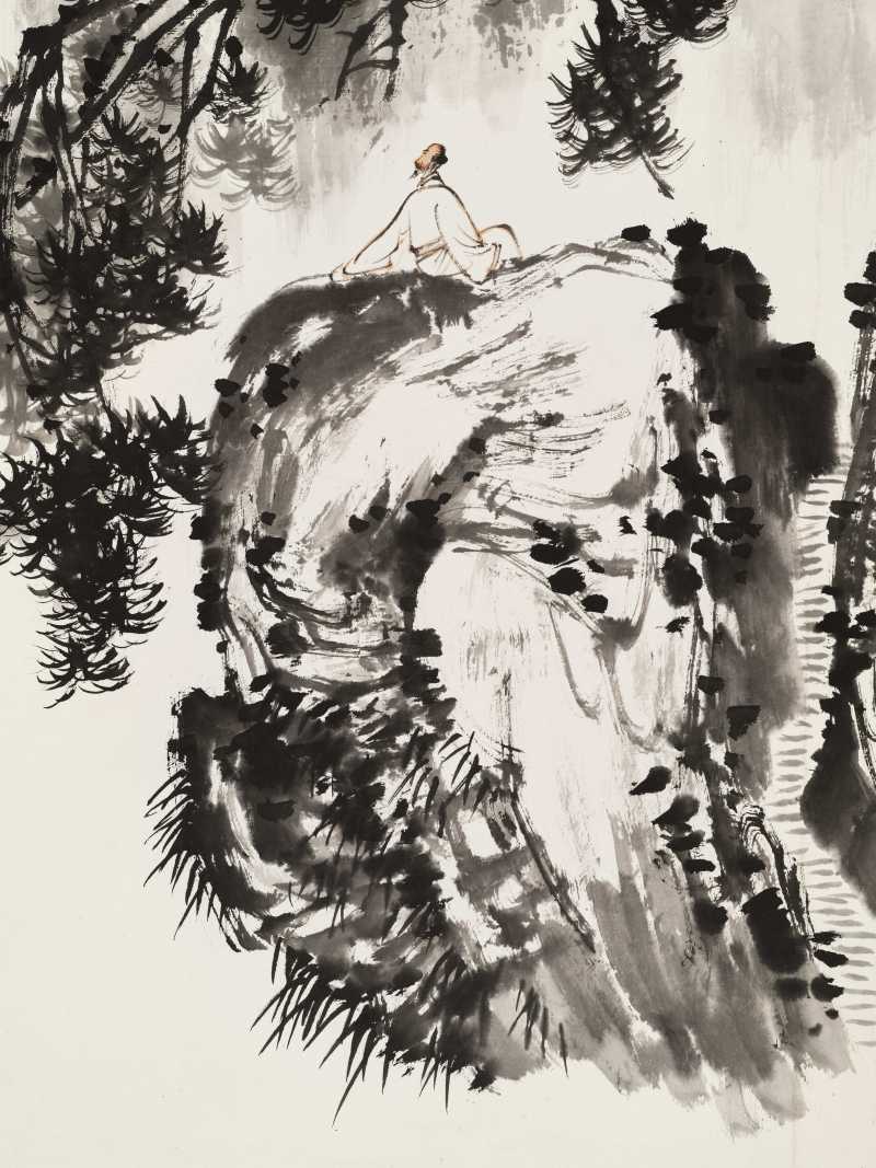 辛酉（1981年）作 梁树年 静听松风 - 图7