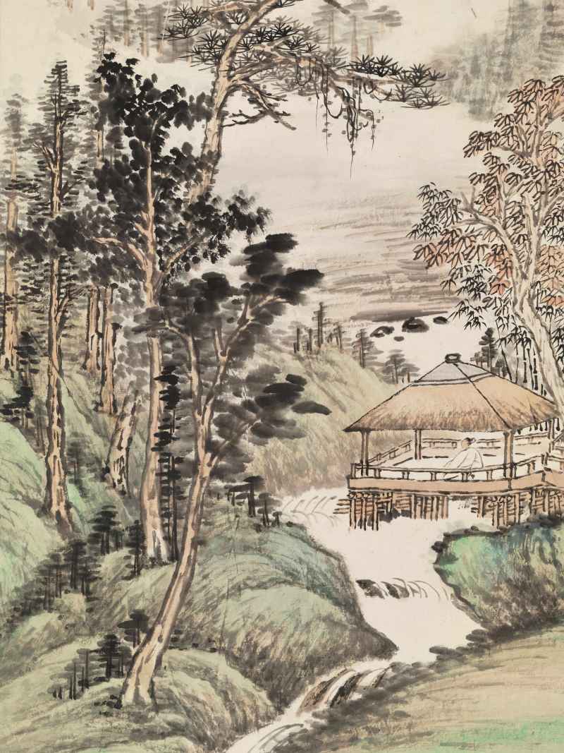 庚午（1930年）作 吴镜汀 溪亭独坐 - 图11