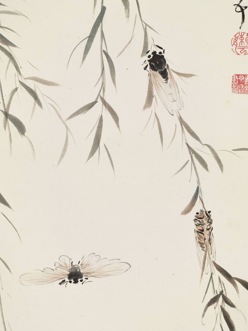 庚午（1930年）作 丁宝书 夏趣 - 图7