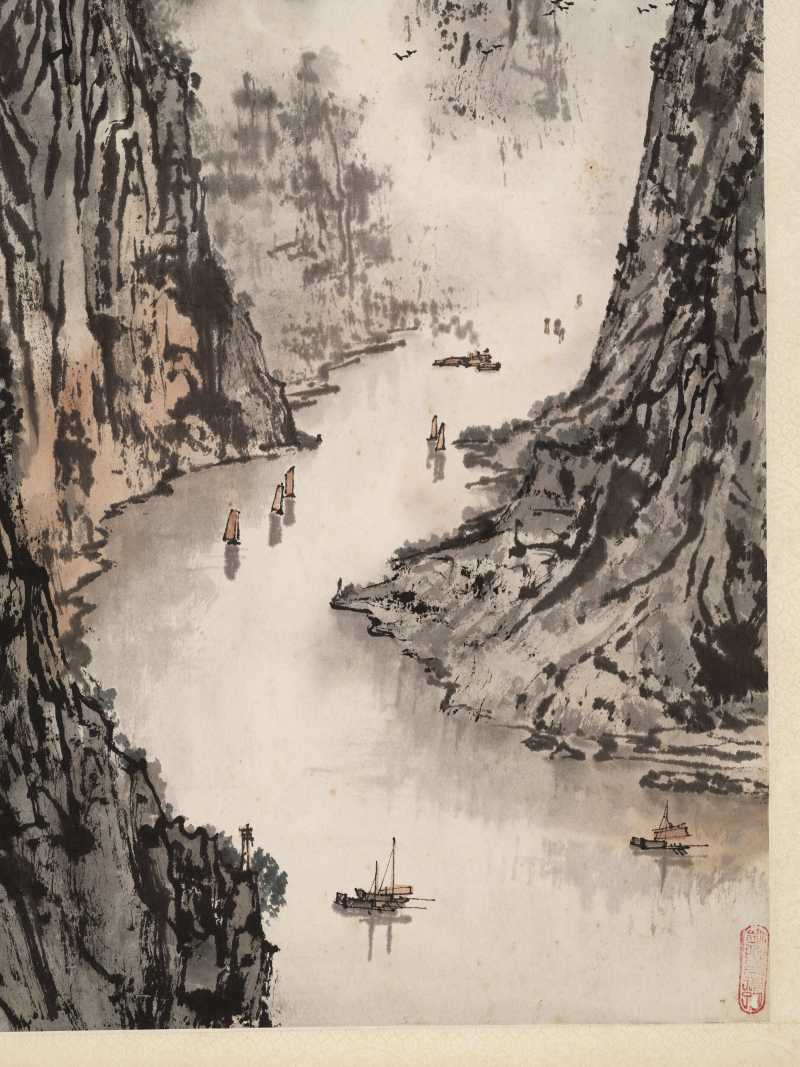 丁巳（1977年）作 宋文治 峡江行 - 图3