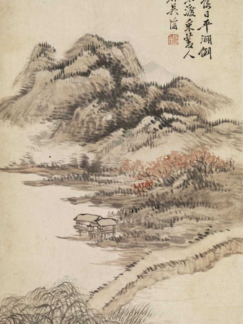 癸未（1883年）作 吴滔 山水四屏 - 图30