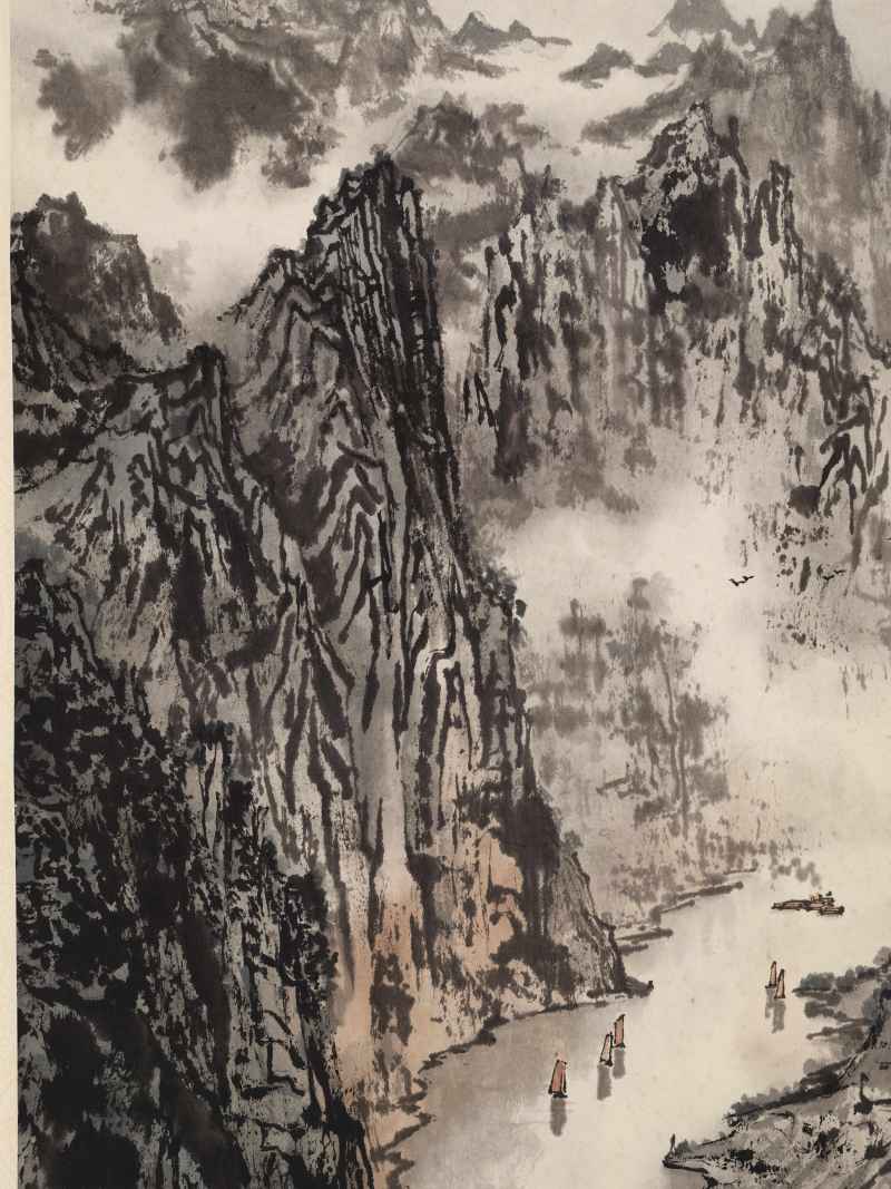 丁巳（1977年）作 宋文治 峡江行 - 图4
