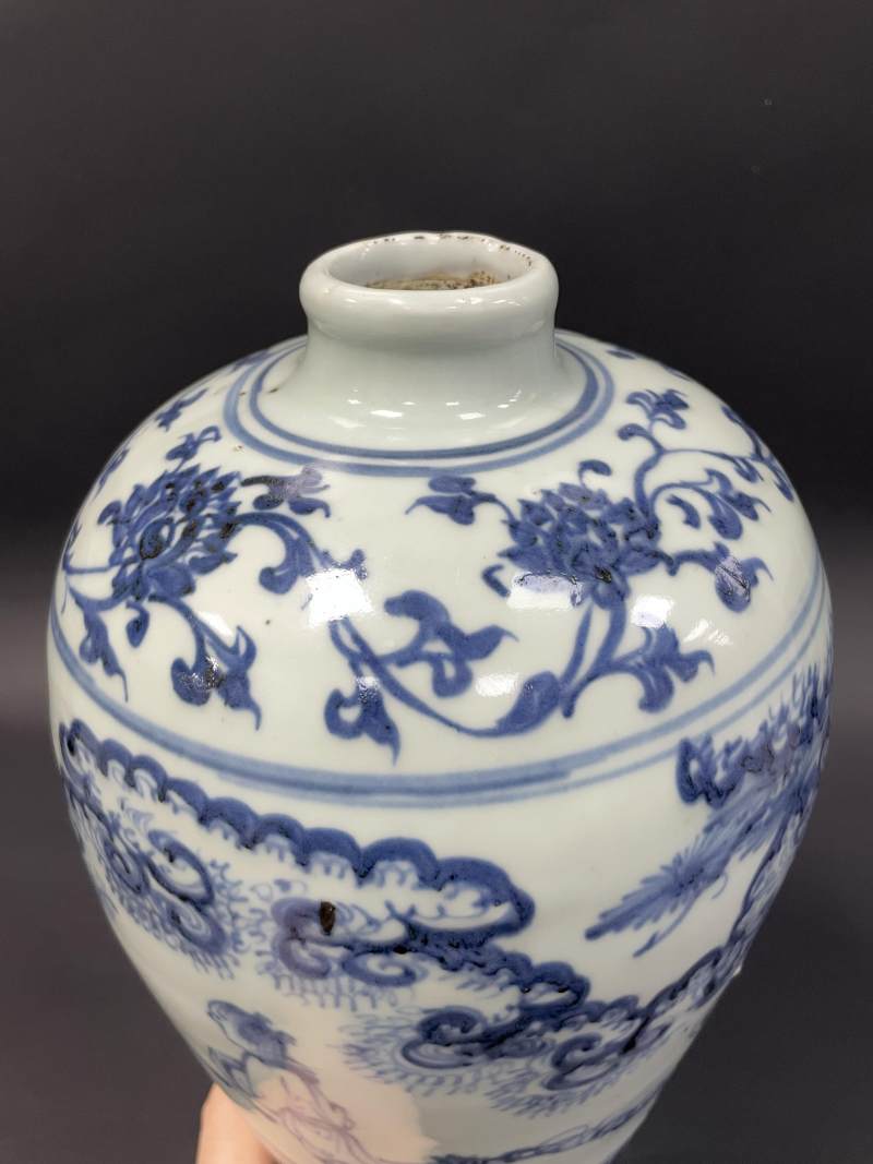 明空白期 青花高士图梅瓶 - 图6