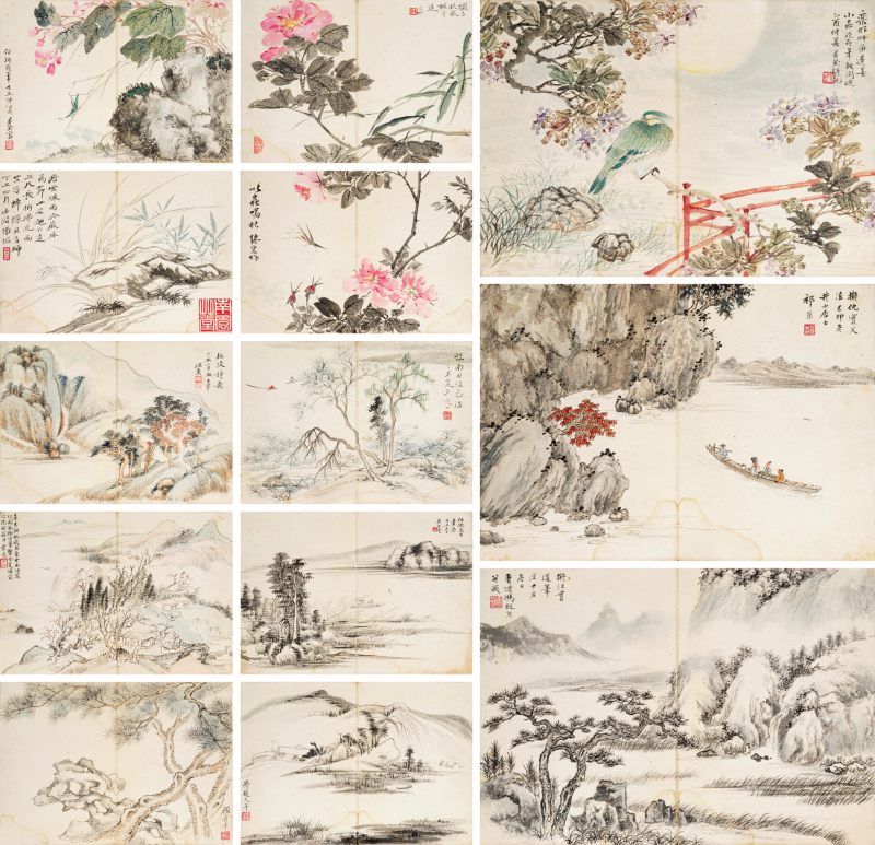 丁丑（1937年）、辛巳（1941年）、乙酉（1945年）、己卯（1939年）作 冯超然、祁崑、张辛稼等 师古造化册
