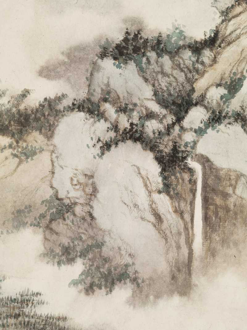 王季迁 百丈瀑 - 图5