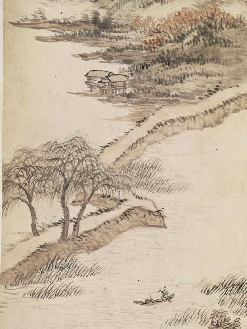 癸未（1883年）作 吴滔 山水四屏 - 图31