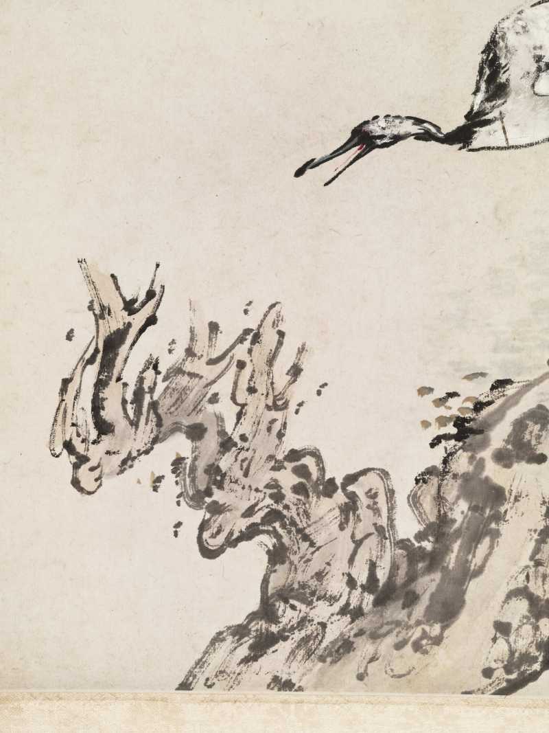 癸酉（1933年）作 程璋 仙鹤四屏 - 图11