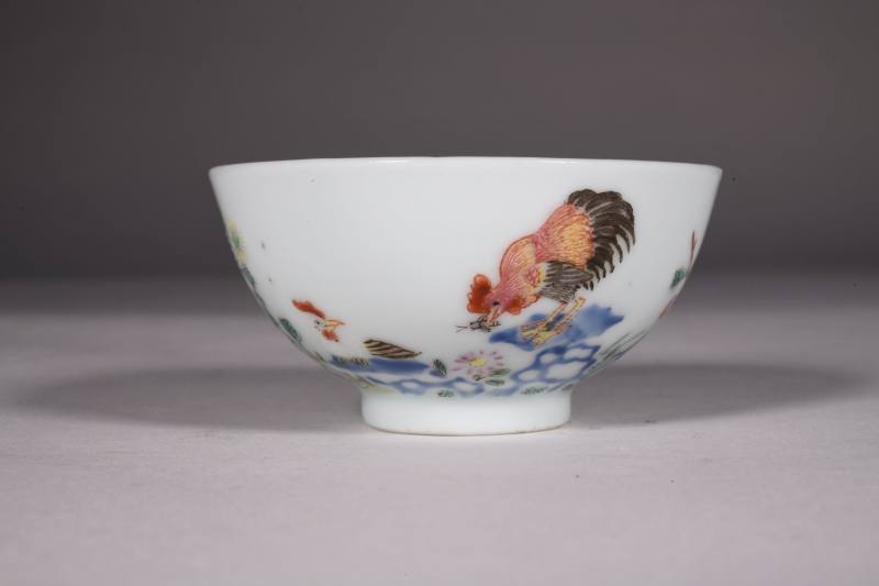 清雍正 粉彩大吉图杯 - 图2