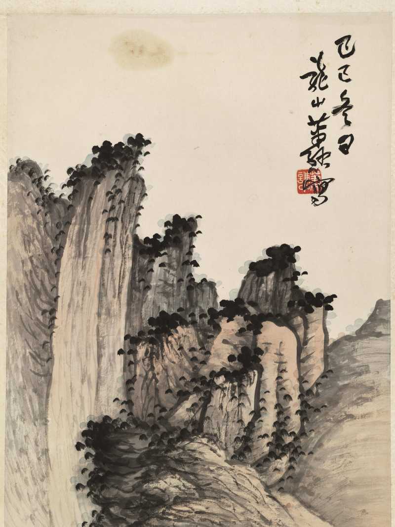 己巳（1929年）作 萧愻 溪山读书 - 图3