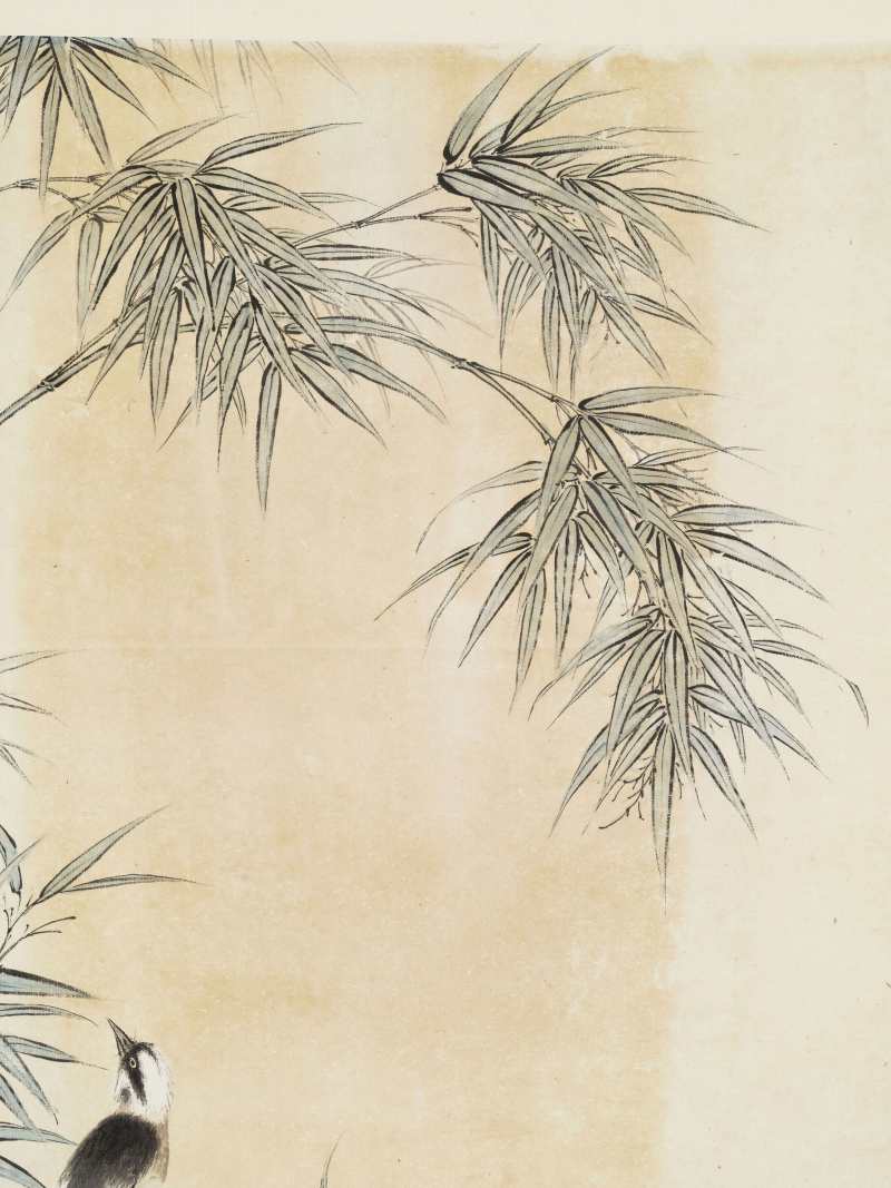 辛巳（1941年）作 郑慕康 竹雀图 - 图4