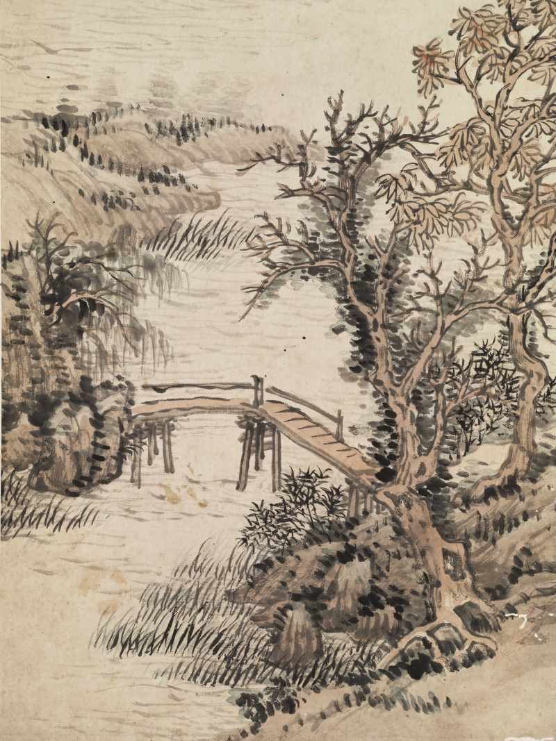 癸未（1883年）作 吴滔 山水四屏 - 图32