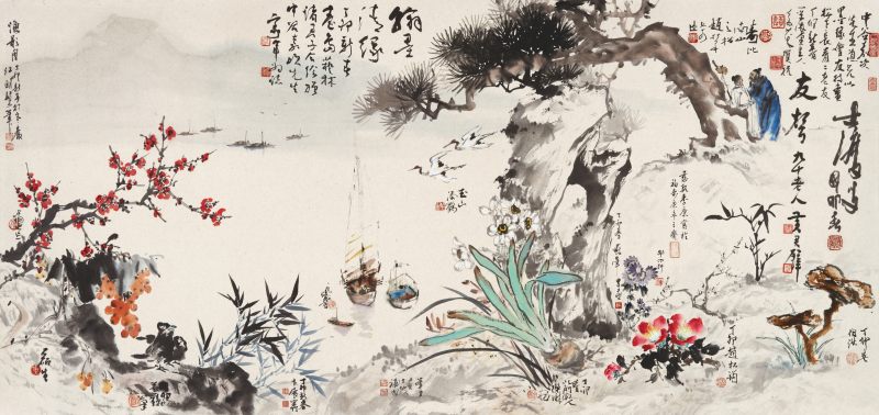 丁卯（1987年）作 黄君璧、欧豪年等 翰墨清缘