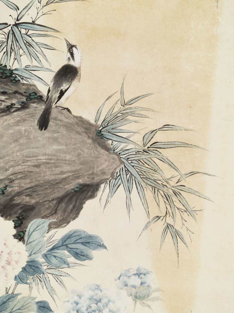 辛巳（1941年）作 郑慕康 竹雀图 - 图5