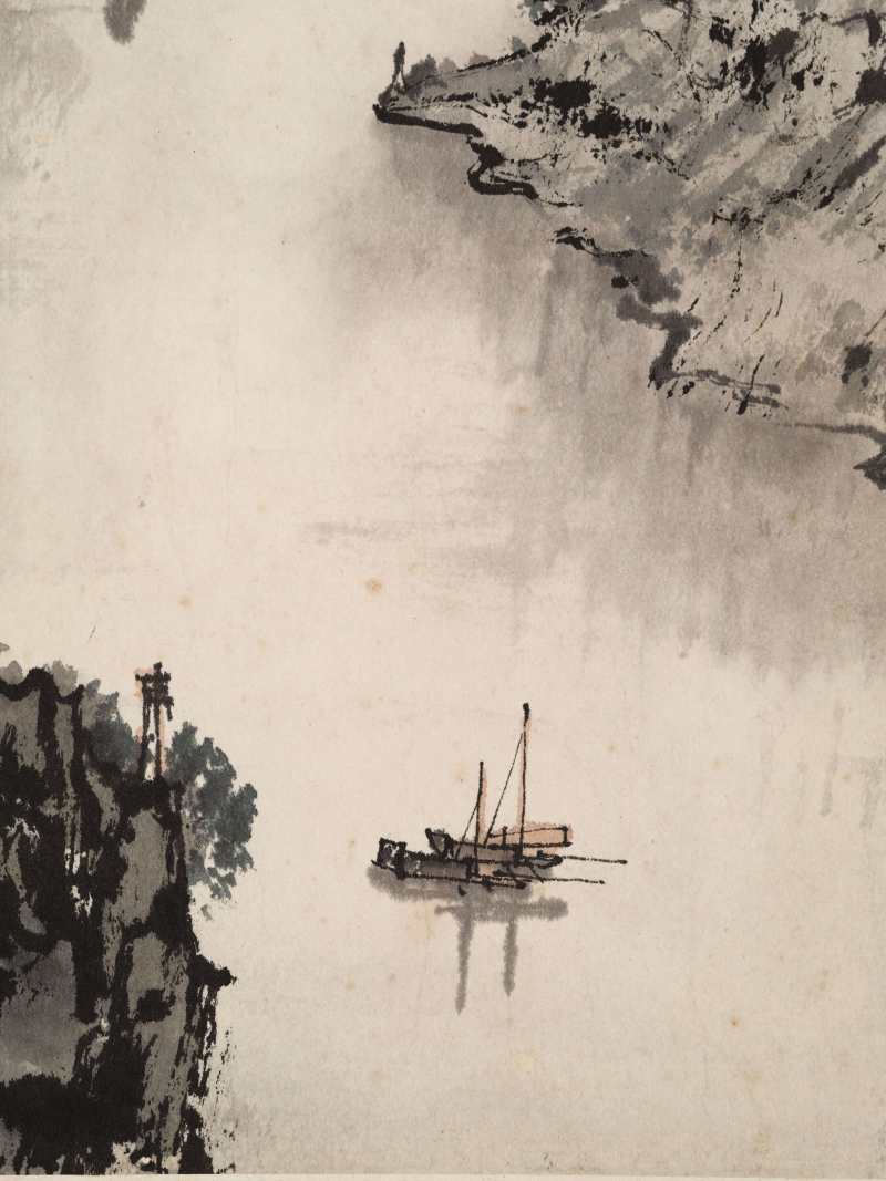 丁巳（1977年）作 宋文治 峡江行 - 图7