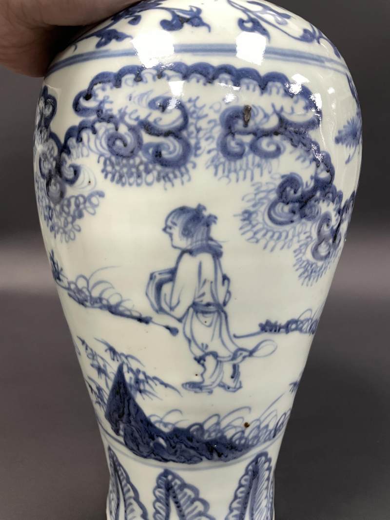 明空白期 青花高士图梅瓶 - 图9