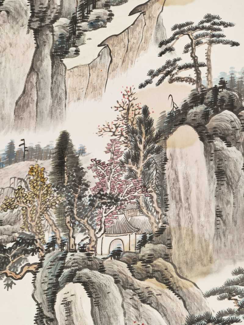 己巳（1929年）作 俞剑华 云色苍翠 - 图8