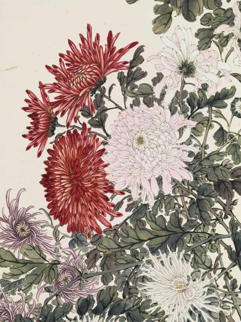 壬申（1932年）作 缪谷瑛 秋菊四屏 - 图42