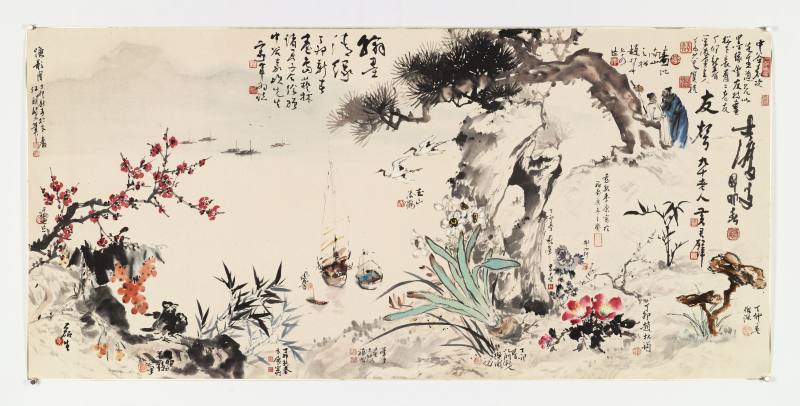 丁卯（1987年）作 黄君璧、欧豪年等 翰墨清缘 - 图2
