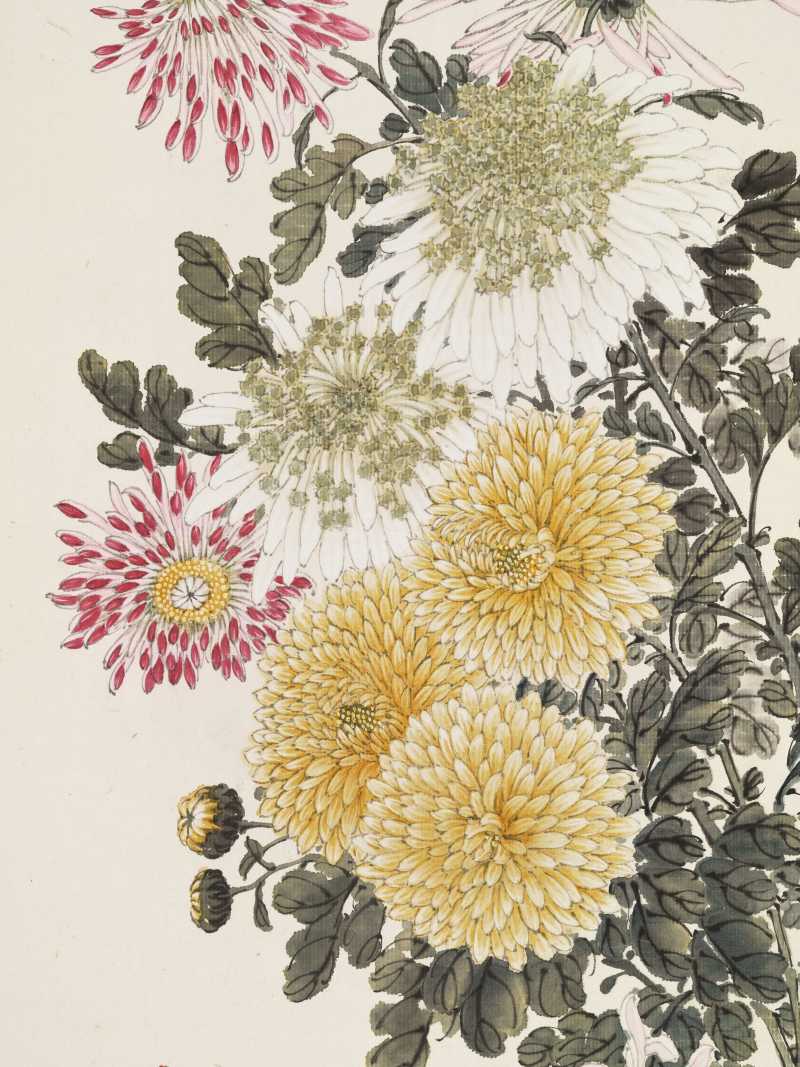 壬申（1932年）作 缪谷瑛 秋菊四屏 - 图43