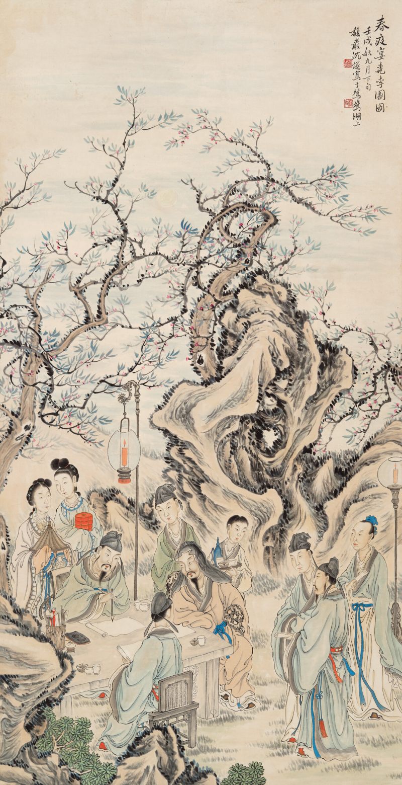 壬戌（1922年）作 沈燧 春夜宴桃李园图