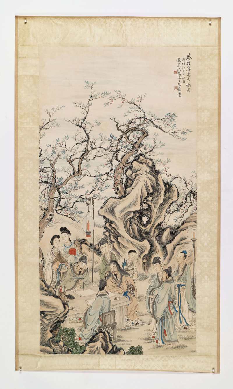 壬戌（1922年）作 沈燧 春夜宴桃李园图 - 图2