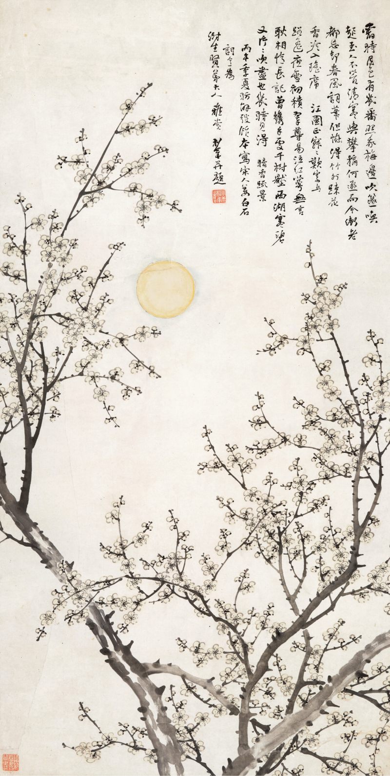 丙午（1906年）作 松年 月夜梅花