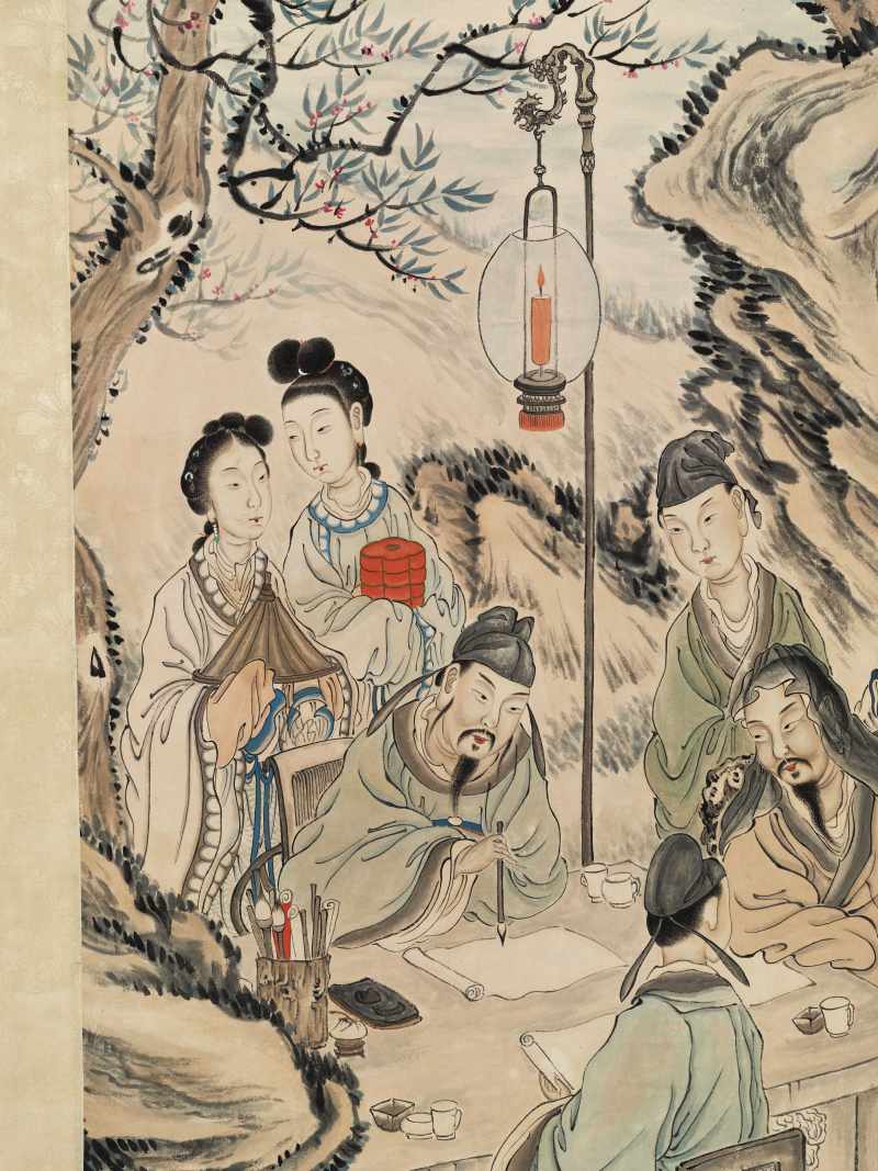 壬戌（1922年）作 沈燧 春夜宴桃李园图 - 图3