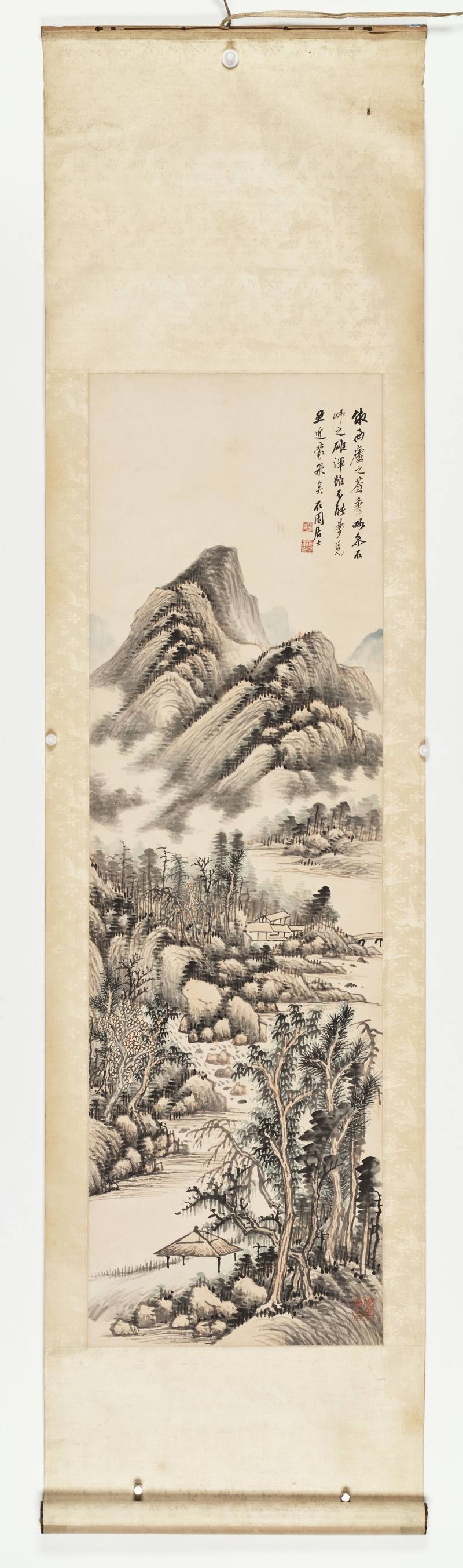 张石园 仿古山水二帧 - 图2
