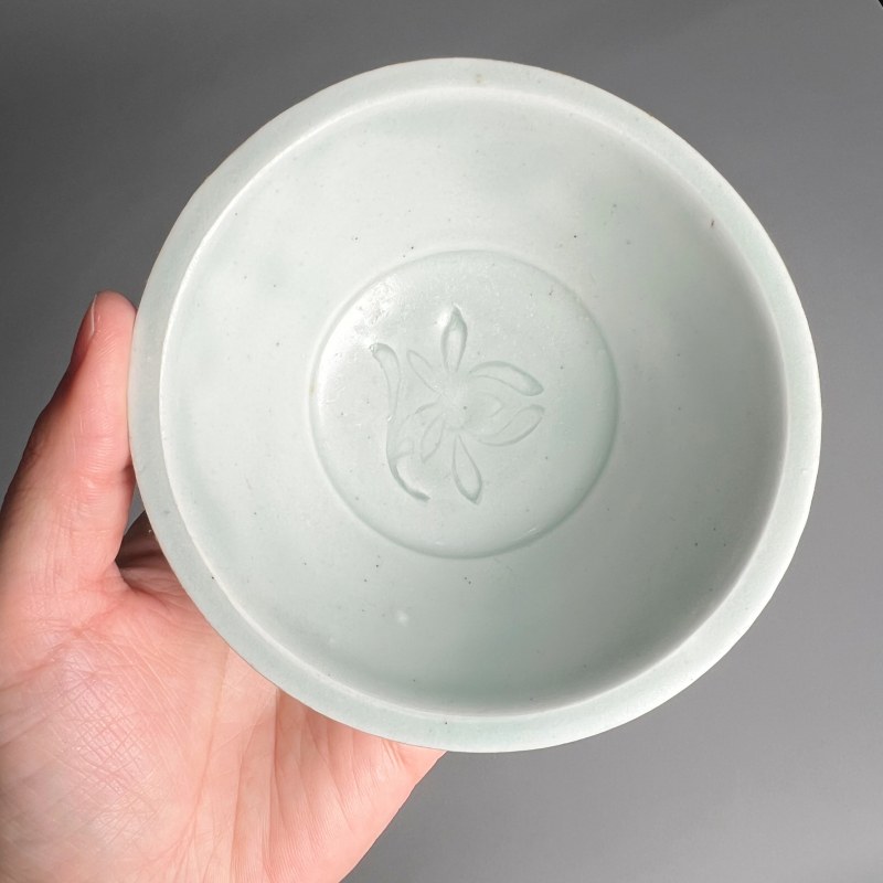 明代 青白釉印花洗一对 - 图13