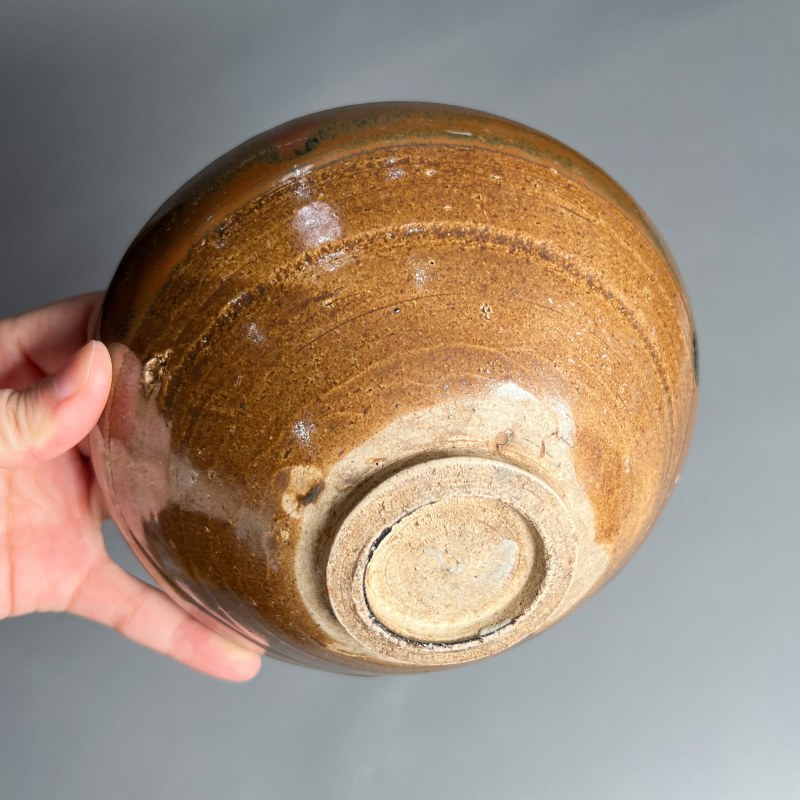 明代 黑釉铁锈花碗 - 图9