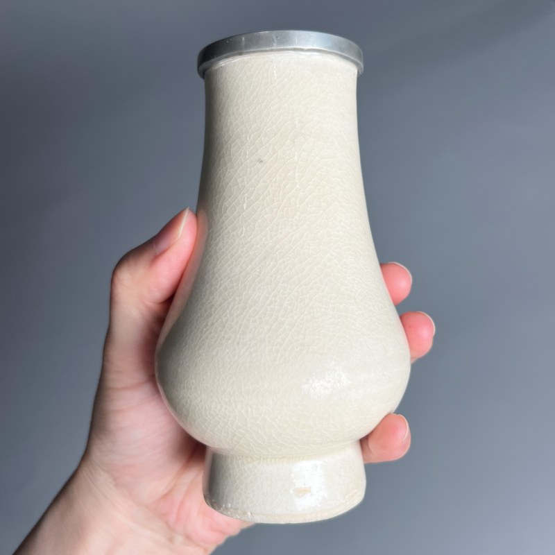 明代 白釉箸瓶 - 图10