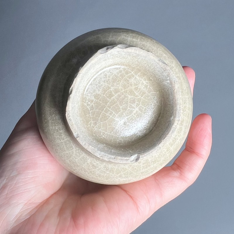 明代 米黄釉箸瓶 - 图14