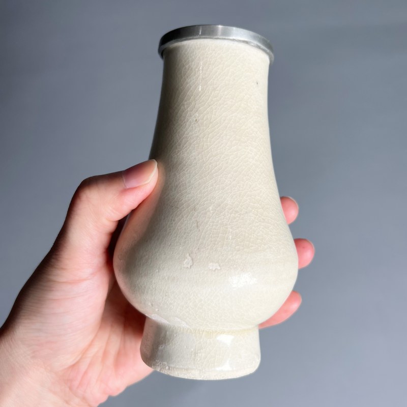 明代 白釉箸瓶 - 图6