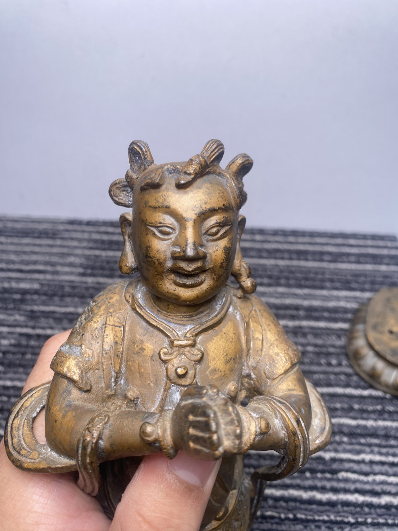 明 铜善财童子立像 - 图10
