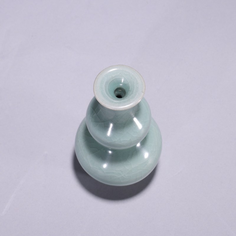 明代 青釉葫芦瓶 - 图2
