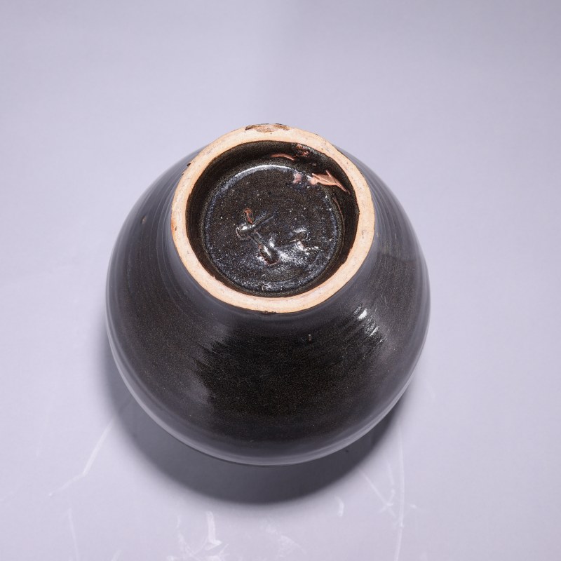 明代 黑釉铁锈花嘟噜瓶 - 图3