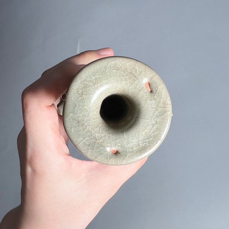 明代 龙泉窑青釉挂环瓶 - 图10