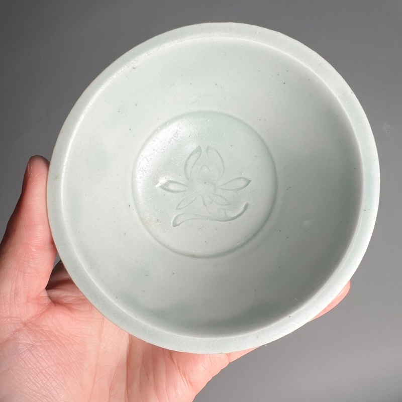 明代 青白釉印花洗一对 - 图10