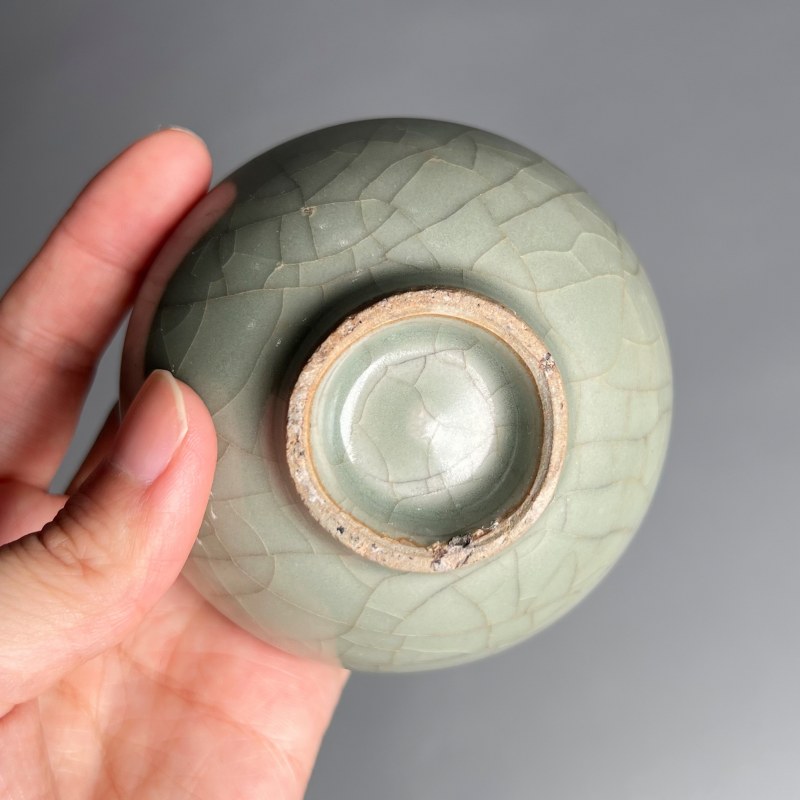 明代 龙泉窑粉青釉泡泡盏 - 图4
