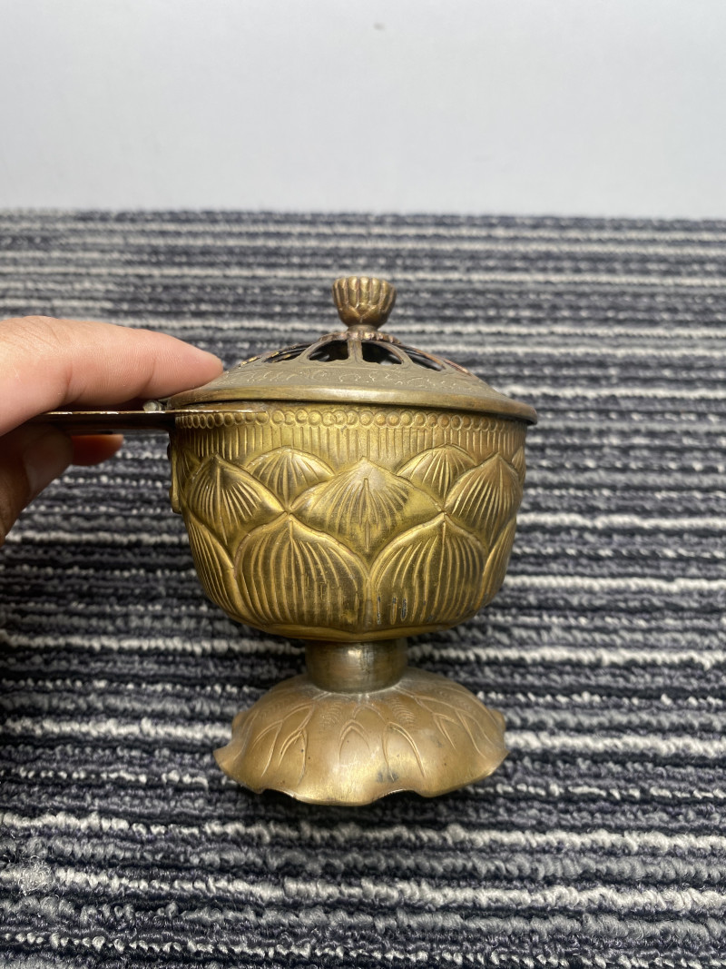清 铜莲花式行炉 - 图15