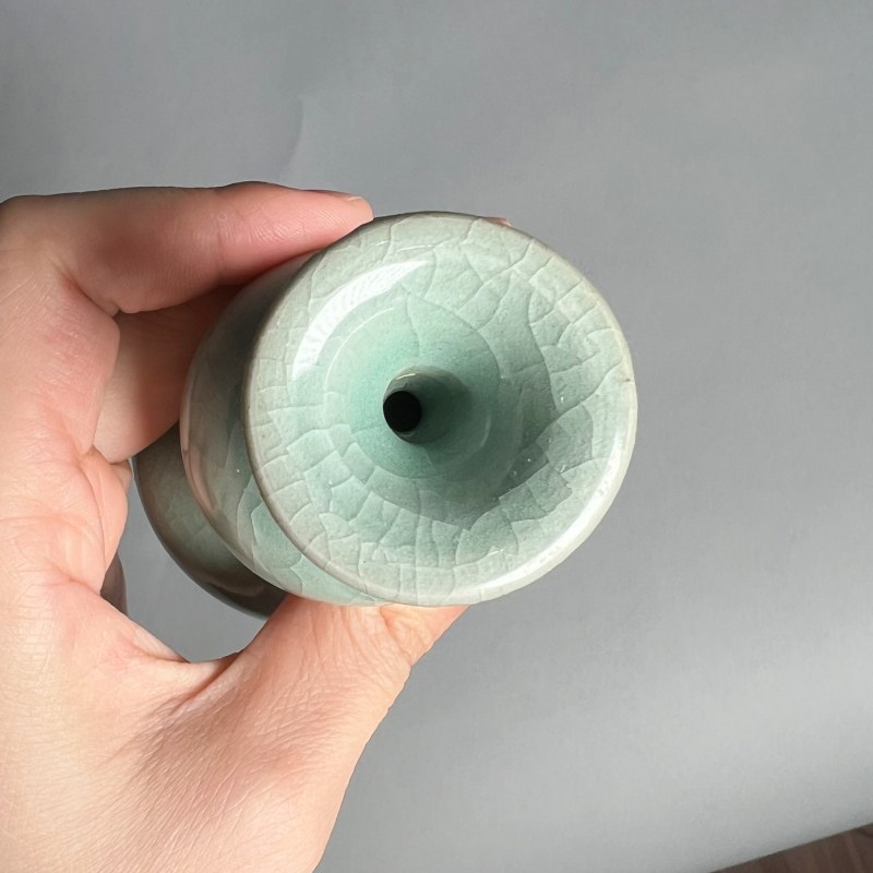 明代 青釉葫芦瓶 - 图6