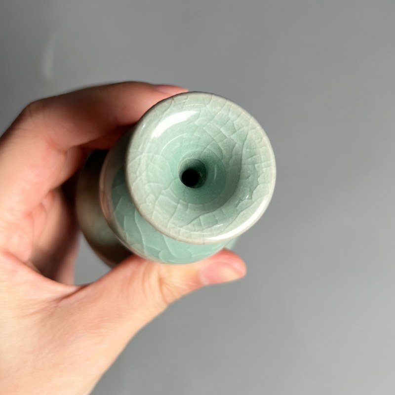 明代 青釉葫芦瓶 - 图8
