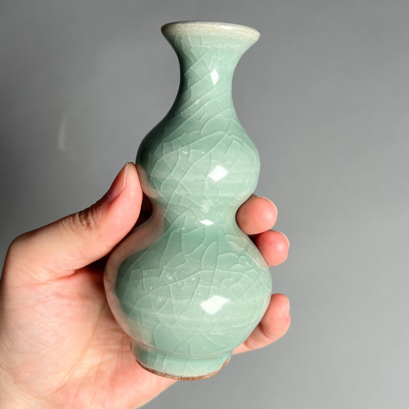 明代 青釉葫芦瓶 - 图10
