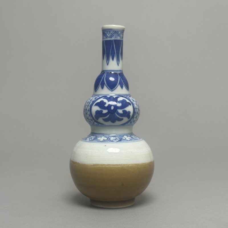 清康熙 青花酱釉葫芦瓶 - 图2