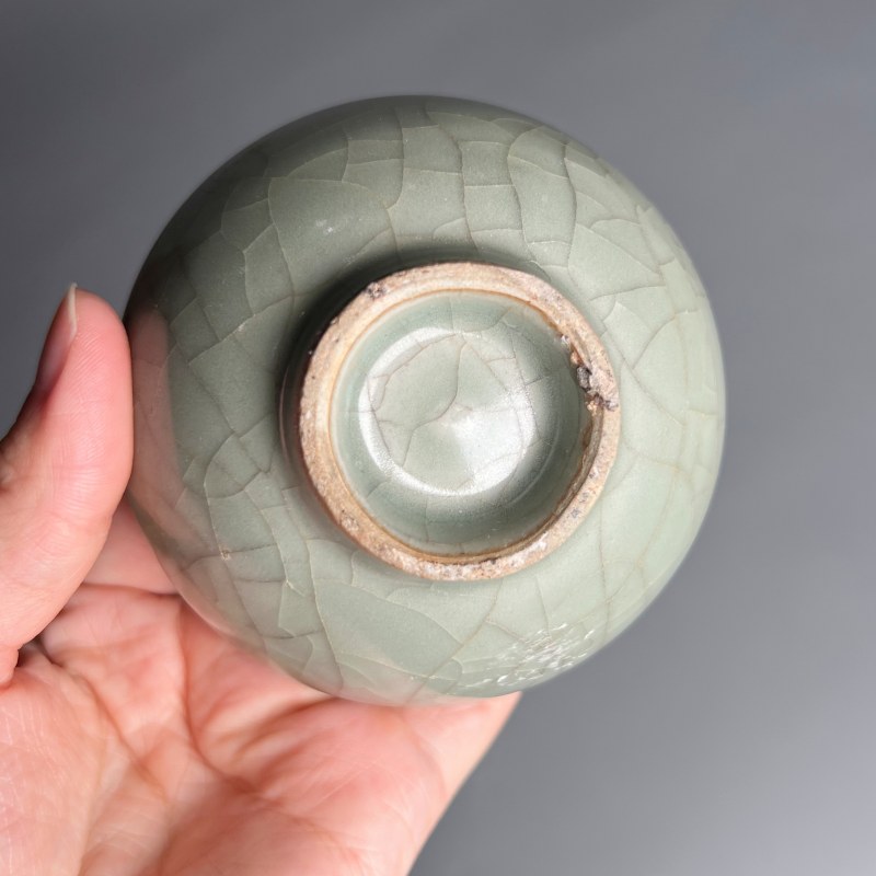 明代 龙泉窑粉青釉泡泡盏 - 图9