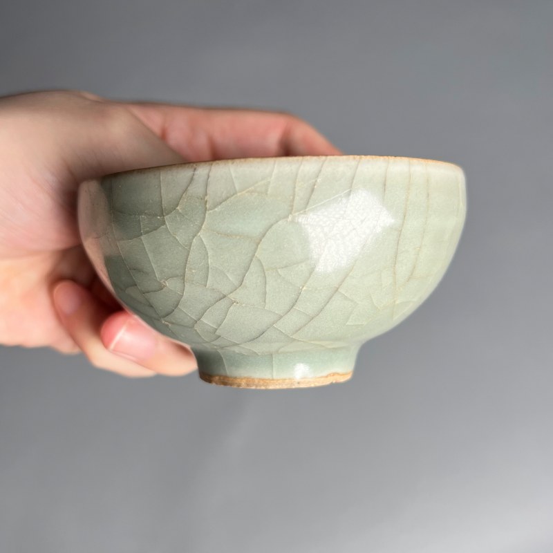 明代 龙泉窑粉青釉泡泡盏 - 图10