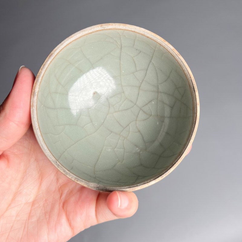 明代 龙泉窑粉青釉泡泡盏 - 图11