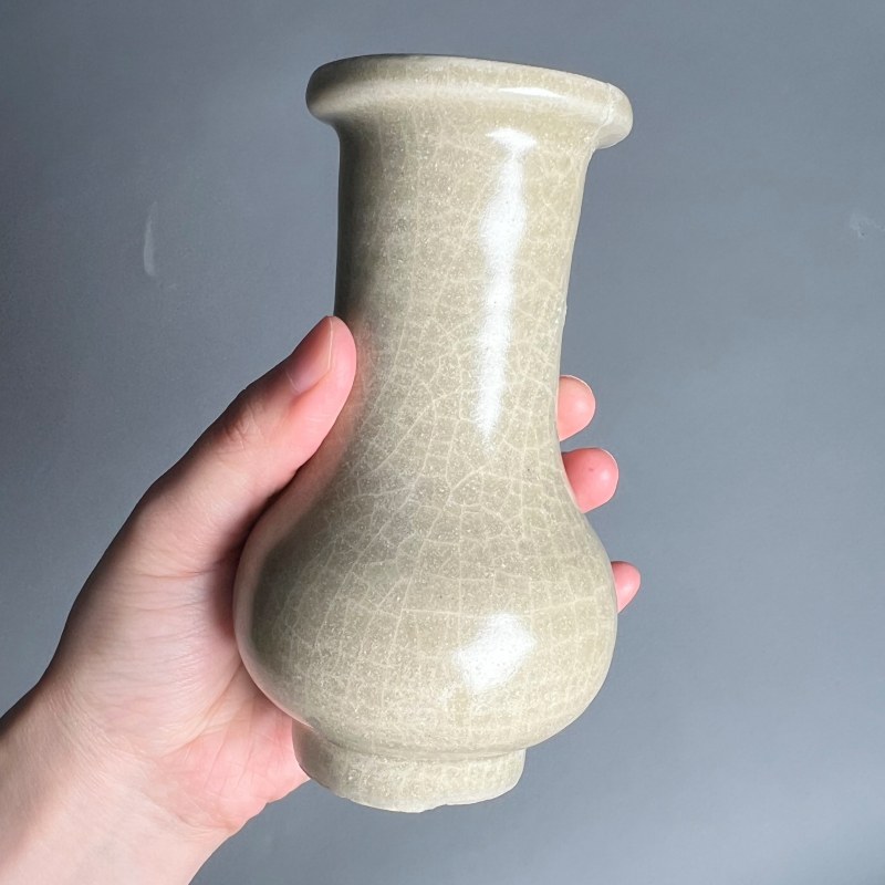 明代 米黄釉箸瓶 - 图10