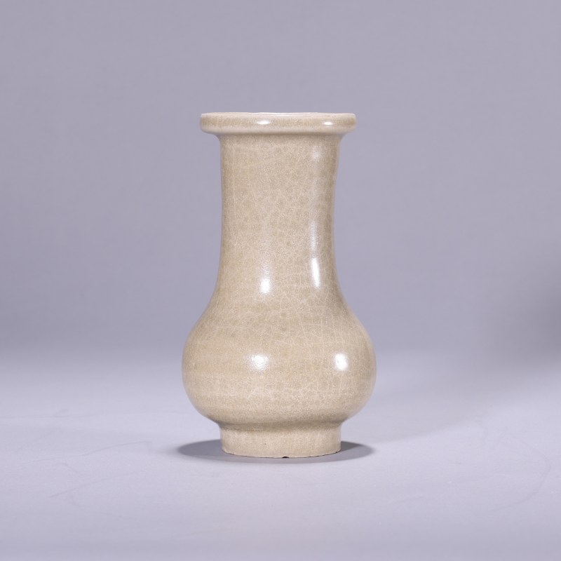 明代 米黄釉箸瓶 - 图1