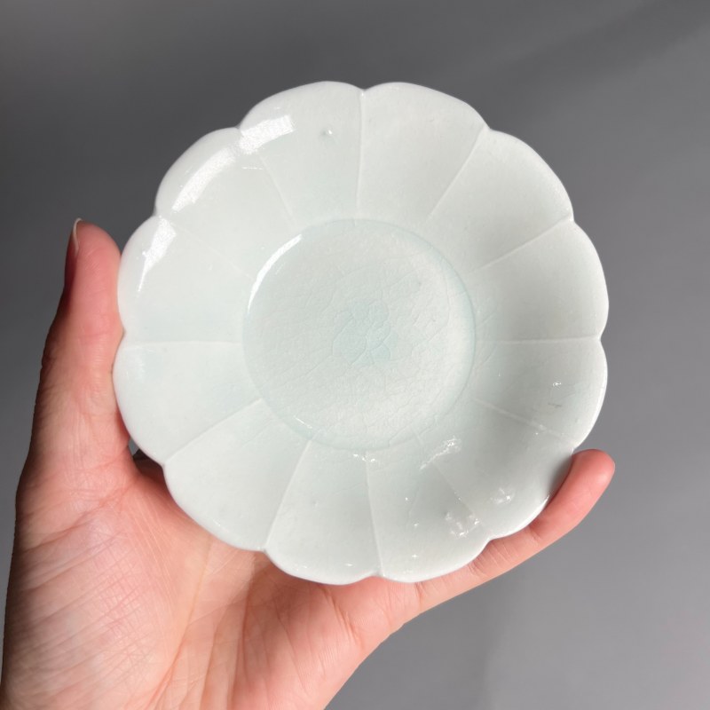 明代 青白釉花口洗 - 图5